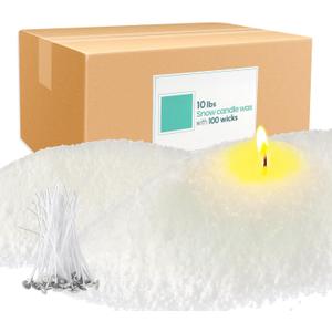 10 lb Pearl Wax Sand DIY Set with 100 Wicks, Reusable, Continuous Burning, Unscented Candle Powder, Designed for Handmade Candles, Wedding Celebrations and Party Decorations