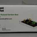 Plant & Plot Galvanized Raised Garden Beds Outdoor // 8×4×1 ft Planter Raised Beds for Gardening, Vegetables, Flowers (Dark Wood Grain) // Large Metal Garden Box // Patented Tool-Free Design