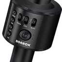 BONAOK Wireless Bluetooth Karaoke Microphone,3-in-1 Portable Handheld Karaoke Mic Speaker Machine Home Party Birthday for All Smartphones Q37 (Black)