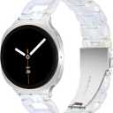YGTIECS Resin Strap Only Compatible with Samsung Galaxy Watch 8 Band 40mm 44mm, for Galaxy Watch 8 Classic Band 46mm, 20mm Soft Resin Replacement for Samsung Watch 8 Bands/Watch 8 Classic Band