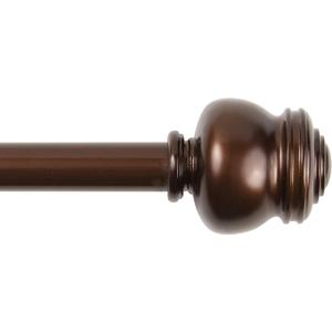 2 x Kenney Glendale Knob Window Curtain Rod, Adjustable 28-48 Inch, Cocoa Brown