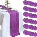 6 Pack 10Ft Purple Cheesecloth Table Runner 23 x 120 Inch | Gauze Rustic Boho Cheese Cloth, Sheer Fabric, For Holiday Party Wedding Banquet, Bridal Baby Shower Decor