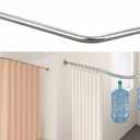 L-Shower Curtain Rods 29.5"-37.4"*35.4"-51.1", Adjustable, No-dr Stainless Steel Shower Rods, 90 Degree Corner Shower Rods For Bathroom Bathtub Clothing Store Locker, Locker Rooms, Fitting Rooms