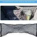 Car Rear Cargo Net, Adjustable Elastic Trunk Storage Organizer Net, 35.43" x 11.81" Double-layer Storage Net with Hooks, Universal Automotive Interior Accessories for Most Cars (Black)