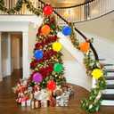 24 Pcs 7.5Inch Christmas Inflatable Ball Neon Color Outdoor Hanging Ornament Blow Up Xmas Inflatable Ornament PVC Christmas Decoration for Yard Lawns Porch Garden Front Door Holiday Decor(Solid Color)