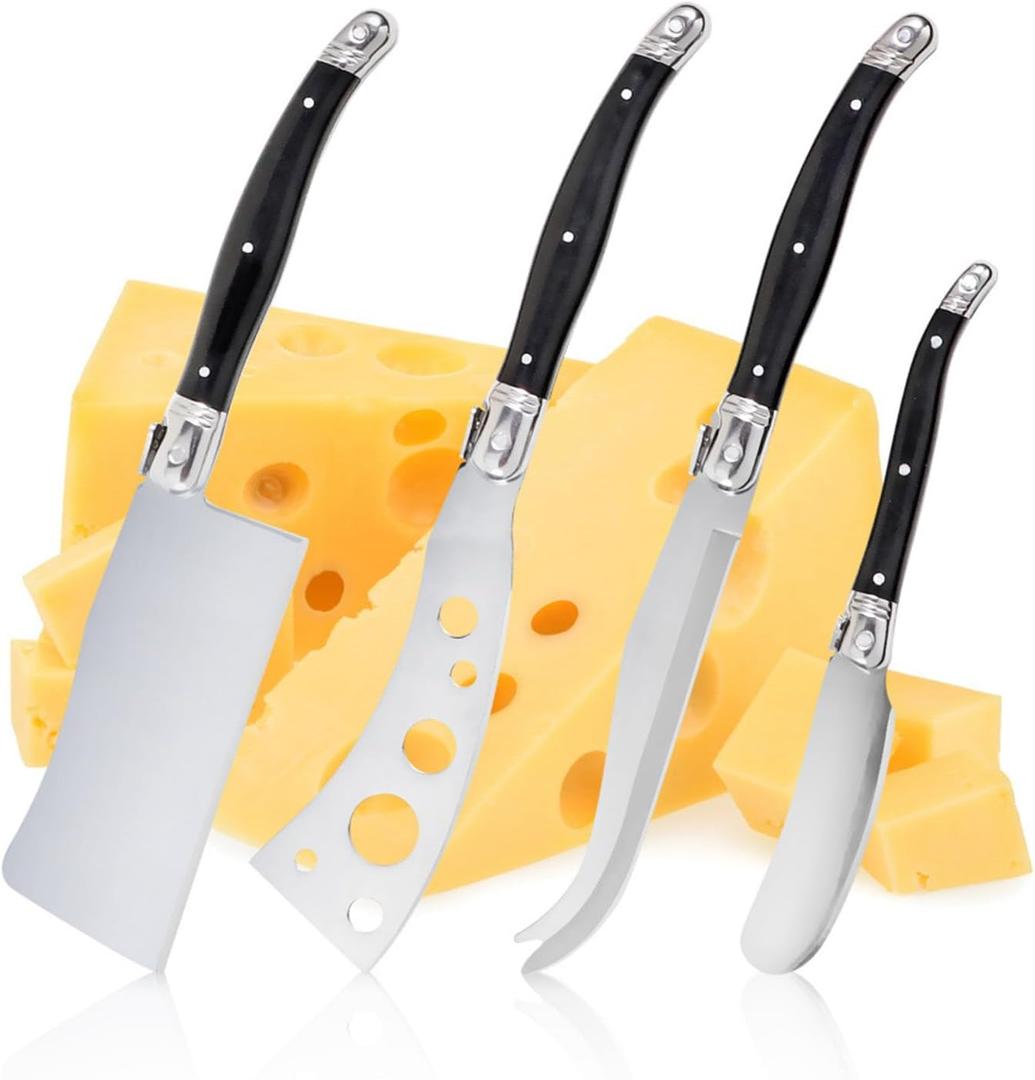 4-Pack Stainless Steel Cheese Knife Set Cheese Knives for Charcuterie Board Cheese Slicer Cheese Butter Cutter