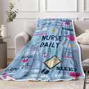 DYNH Nurse Nursing Student Gifts Blanket for Women Men, Nurse Appreciation Gifts for LPN New/School/Future/RN Nurses Practitioner Week Day,Blue,50x60