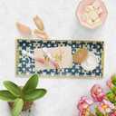 Bathroom Vanity Tray for Countertop, Small Plastic Toilet Tank Tray Versatile Storage & Organization Tray for Makeup, Perfume, Desk, Kitchen, Candles, 13.7"x6"x1.4", 35Boho1