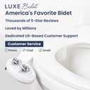 LUXE Bidet NEO 120 - Single Nozzle, Self-Cleaning, Non-Electric Bidet Attachment for Toilet Seat, Adjustable Water Pressure, Rear Wash (White)