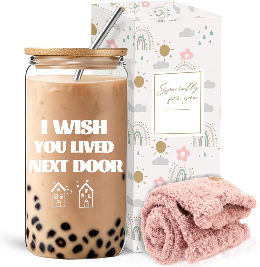 Funny Friendship Gifts for Women, Birthday Gift for Best Friends Sisters, Bestie gift Set with Glass Cup Socks, Christmas Thanksgiving Presents Ideas for Her