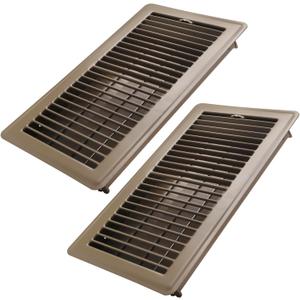 Howeall 6x12 Inch Floor Register 2 Pack - Heavy Duty Steel Walkable Floor Vents - Easy Adjust Air Supply Lever, Vent Covers for Home (Brown)