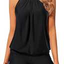 Yonique Tankini Swimsuits with Shorts - Tummy Control Two Piece Blouson Bathing Suits High Neck Swimwear
 Large