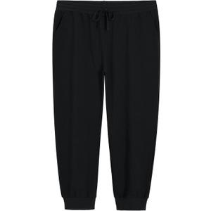 Weintee Women's Plus Size Joggers Cotton Sweatpants with Pockets (Large Plus, Black)