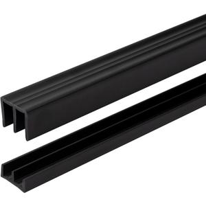 1/4" Panel Sliding Door Track - 36" Black Plastic Upper & Lower Set, USA Made, Pack of 1 - Outwater