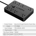 Surge Protector Power Strip - 8 Outlets(1850W/15A/14AWG) with 6 USB Ports（2 USB C, 10FT Flat Plug Extension Cord, Wall Mount Multi Plug Outlet Extender, ETL Listed for Home, Dorm Room, Black