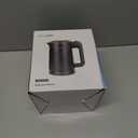 WTJMOV 0.6L Small Electric Tea Kettle Lightweight, 20 Ounce Double Wall Hot Water Boiler Stainless Steel Auto Shutoff, 120V Portable Travel Electric Kettle Fast Boil for Tea and Coffee, Black