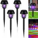 Qualirey 4 Pcs Solar Bug Zapper Waterproof Outdoor Mosquito Zapper Mosquito Killer and Lighting Repellent Lamp for Indoor Outdoor Use Garden Patio