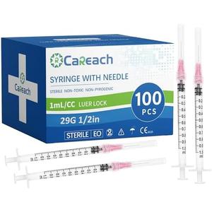 Kid2Kit 100PCS 1mL 29 Gauge 1/2in for Scientific Lab Refilling, Industrial Dispensing, Measurement, Individually Wrapped