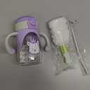 Bunnytoo Baby Sippy Cup with Weighted Straw for Infants 6-12 Months, 8oz Toddler Drinking with Handles, BPA-Free, Transition Trainer for 1+ Year Old (Purple)