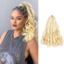 French Curly Braiding Hair 613# Short French Curl Braiding Hair With Curly Ends Hair Extensions Braids Crochet Hair for Women (12 inch,8 packs,613#)