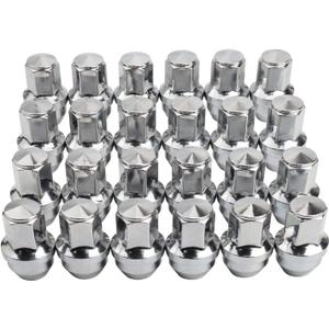 24PCS M14x1.5 Lug Nuts OEM for 2015-2024 F150 Expedition Navigator Factory Stock Aluminum 14x1.5 Wheel Nuts (14mmx1.5 (OL: 46mm), Chrome)