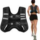 KUKZO Weighted Vest Woman, 20 Lb Unisex Reflective Strength Training Weight Vest For Running, Jogging, Cardio & Workouts Black