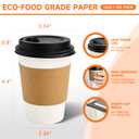 METAPRINT 500 Pack 12 oz Disposable Coffee Cups with Lids and Sleeves,White