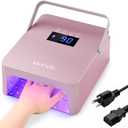 Lavinda 60W Large Professional Nail Lamp with Portable Handle, UV/LED Nail Dryer with Features Dual-Temp Control & LCD Timer,Rechargeable 5200mAh for Cordless Salon.