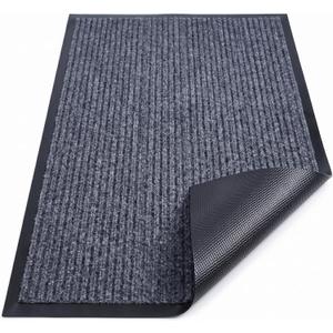 Commercial Floor Mat 2Pcs 3'x5' Grey Heavy Duty Rubber Entrance Rug