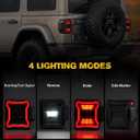 FIERYRED Smoked LED Tail Lights Compatible with 2018-2025 Jeep Wrangler JL Reverse Light Turn Signal Lamp Running Lights