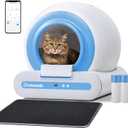 J JORBASADO Self Cleaning Litter Box, 65L+9L Automatic Cat Litter Box Self Cleaning for Multiple Cats, with APP Control and Safety Protection (type 1)