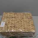 StorageWorks Wicker Basket with Scalloped Edge Lid, Water Hyacinth Basket with Built-in Handles, Handwoven Wicker Box for Living Room, 15" L x 11 " W x 7" H