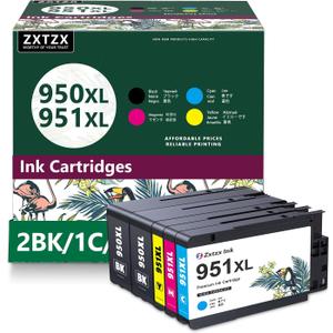 950XL Black & 951XL Color Ink Cartridge (5-Pack) Replacement for 950XL 951XL Ink Cartridge Combo Pack for Pro 8100 8600 8600 8600 8610 8615 8620 8625 8630 8640 8660 251dw 271dw 276dw Printer Ink