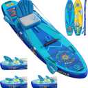 Journey 11'6" / 11'34" / 11'35" Extra Wide Paddle Board, One-Stop Premium SUP Board Accessories, Tailored Fins, Stable Inflatable Stand Up Paddle Boards for Youth/Adults of All Skill Levels (J06BP - Yellow Blue)