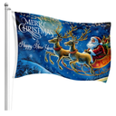 IKSII Christmas Flag Double Sided 3x5 Ft,Heavier 150D Merry Christmas Garden Flag for Outdoors,Merry Christmas Banner with Brass Grommets,Christmas Flags for Holiday Party  Yard Wall Decoration Pack of 7