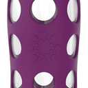 Lifefactory 22-Ounce BPA-Free Glass Water Bottle with Classic Cap and Protective Silicone Sleeve, Plum