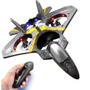 Flashstar Rc Plane V17 Jet Fighter Stunt 2.4GHz Remote Control Airplane with 2 Batteries, 360 Drop-Resistant Stunt Spin Remote & Light RC Airplane for Kids Boys Girls