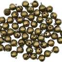 50Pcs 14mm Small Bronze Jingle Bell 5/9inches Mini Vintage Craft Bell Antique Brass Tinkle Bell for DIY Jewelry Pet Collar Dog Cat Toy Christmas Wedding Door Decoration
