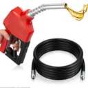 3/4'' x 20 ft Fuel Transfer Hose with Automatic Fuel Nozzle Auto Shut off Diesel Gas Pump Nozzle with 3-speed Trigger Lock & 3/4" Inlet & 13/16" Outlet Fluid Oil Pump Tank Tube