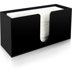 Paper Towel Holder for Countertop, Black Acrylic Napkin Dispenser  Fits Multifold, C-Fold & Z-Fold Trifold Towels, Durable 5mm Thick for Bathroom, Kitchen, Restaurant & Toilet (1pcs)