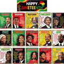 Wiooffen 16Pcs Juneteenth History Posters Freedom Day Wall Bulletin Board Set 11 x 14Inch 1865 African American Poster Inspirational Wall Art for June 19th Office Classroom Decorations