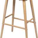 JONATHAN Y Peroni Saddle Backless Bar Stool, 30.5", Light Birch/Cream
