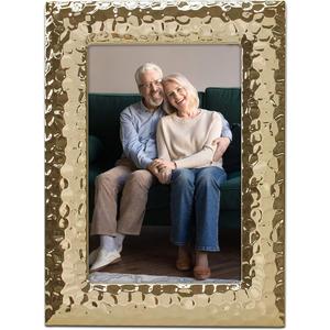 MIMOSA MOMENTS Hammered Metal picture Frame (Brass, 5"x7")
