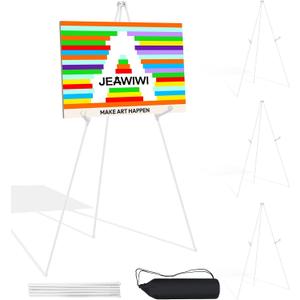 JEAWIWI 4PCS White Easel Stand for Wedding Sign Stand, 66 Inch Adjustable Metal Easels for Display, Portable Folding Easel for Wedding, Display Show, Arts, Poster with Portable Bags