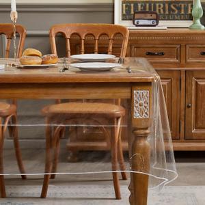 Clear Plastic Tablecloth Rectangle Vinyl Transparent PVC Table Cloth 100% Waterproof Oil-Proof Stain Resistant Wipeable Table Protector Cover for Dinning Table, 54 x 78 Inch.