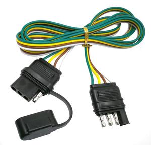 4 Wire Flat Extension 60" 4-Pin Trailer Wiring Harness Male & Female Connector (Standard 60-Inch)