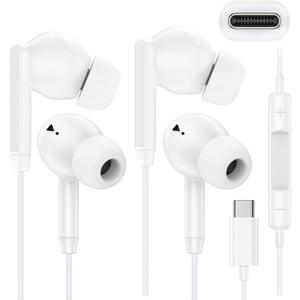 Earbuds Wired for iPhone 17e 17 Pro Max 17Pro Air Pods 16e 16 15 Plus, USB C Headphones Ear Buds Apple Corded USB C Earbuds with Microphone, USBC in-Ear Type C Earphones Android Noise Cancelling Bud (White)