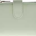 GAEKEAO Small Wallets for Women Leather RFID Blocking Bifold Zipper Pocket Wallet Card Case Purse with ID Window