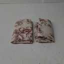 jinchan Linen Floral Tier Curtains 45 Inch Farmhouse Botanic Cafe Curtains Light Filtering Drapes for Small Windows Back Tab Half Window for Kitchen Living Room Bathroom 2 Panels Red (Floral Brick Red on Beige)