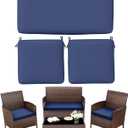 3 Pack Outdoor Replacement Cushions, Fit for 4-Seater Wicker Rattan Patio Conversation Set, 36x18x3,18x18x3, Liner & Cover